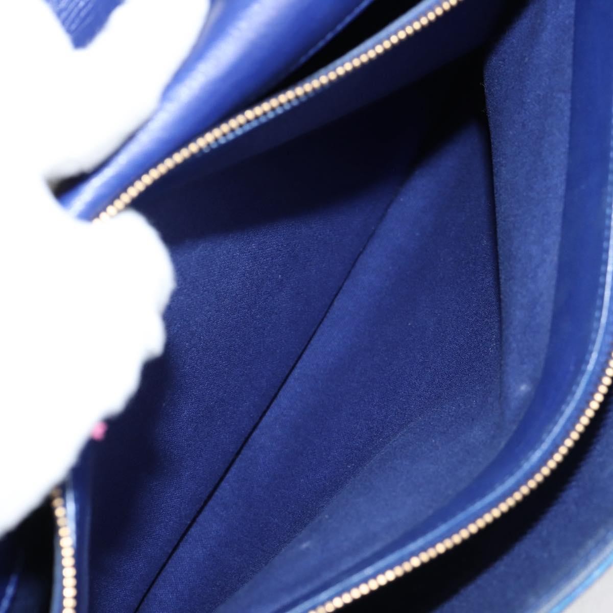 Saint Laurent Muse Two Bag Leather with Canvas, Blue, Leather, Shoulder Bag