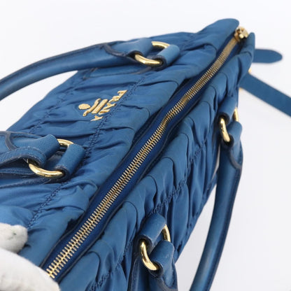 Prada Gaufre Convertible Satchel Tessuto, BLUE, NYLON, Handbag