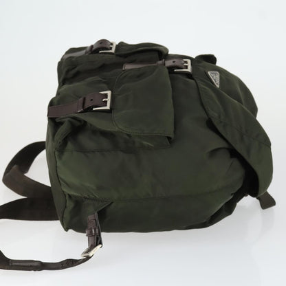 Prada Double Front Pocket Backpack Tessuto, KHAKI, NYLON, Backpack