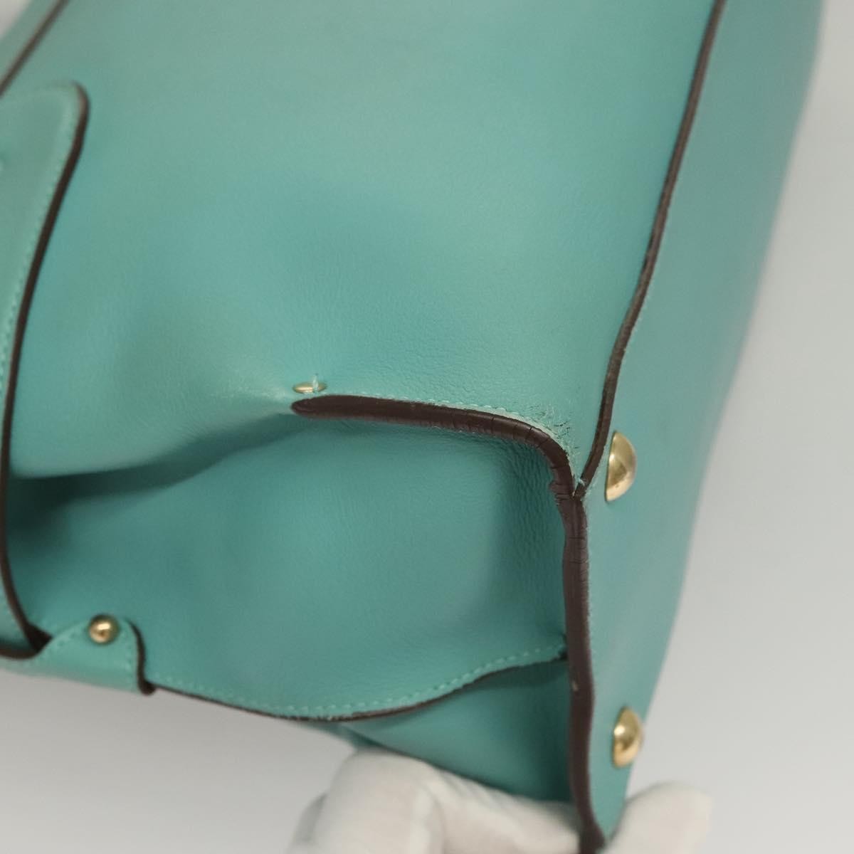 Salvatore Ferragamo Virna Satchel Leather, TURQUOISE, LEATHER, Handbag