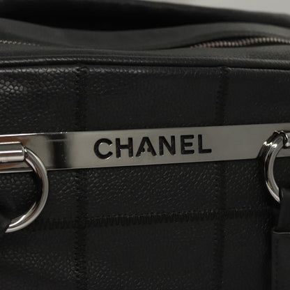 Chanel Chocolate Bar Shoulder Bag Calfskin, BLACK, LEATHER, Shoulder bag