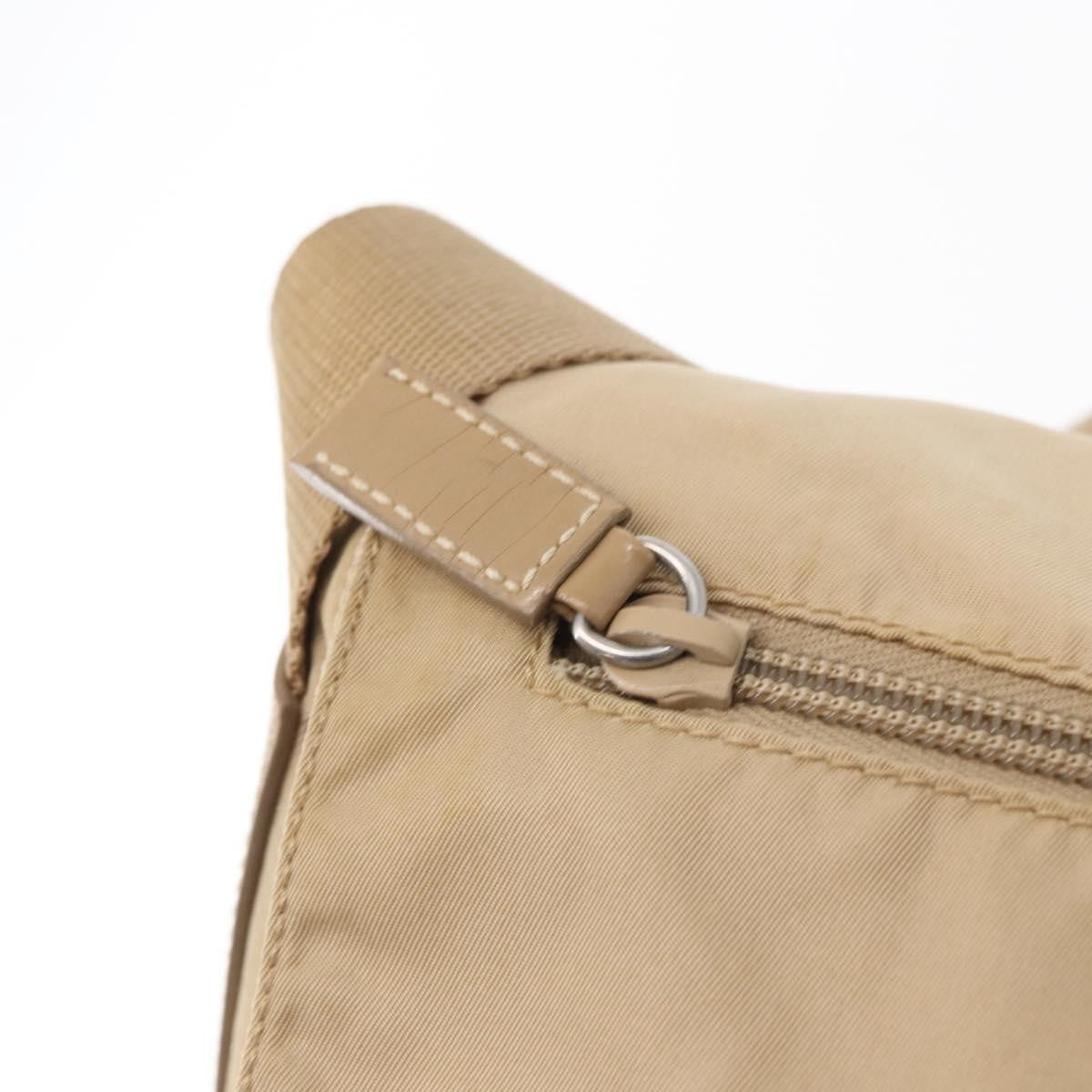 Prada Buckle Messenger Bag Tessuto, Beige, Nylon, Shoulder Bag