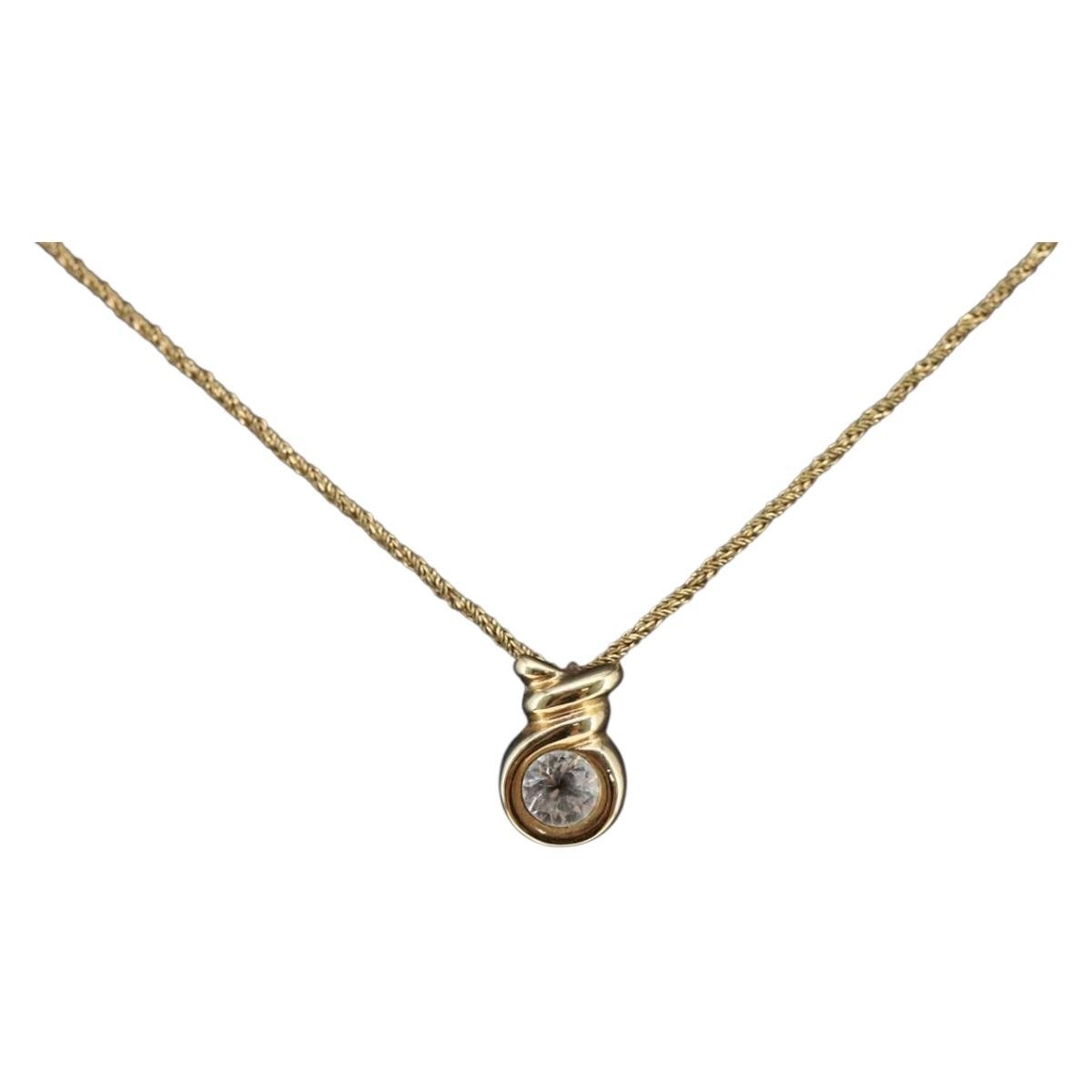 Christian Dior CD Pendant Necklace Metal, GOLD, METAL, Necklace
