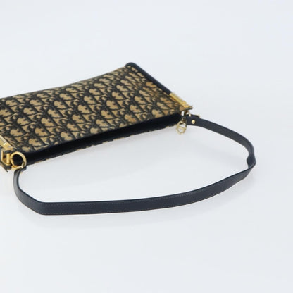 Christian Dior Vintage Trotter Shoulder Bag Canvas, NAVY, CANVAS, Shoulder bag