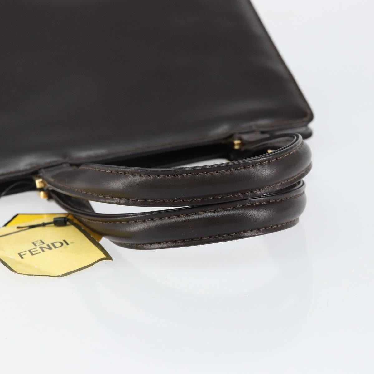 Fendi Vintage Top Handle Bag Leather, BROWN, LEATHER, Handbag