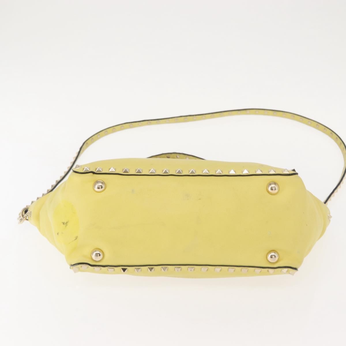 Valentino Garavani Rockstud Tote Soft Leather, YELLOW, LEATHER, Tote bag