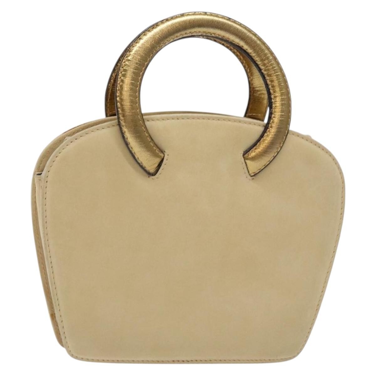 Salvatore Ferragamo Vintage Handbag Suede, BEIGE, SUEDE, Handbag