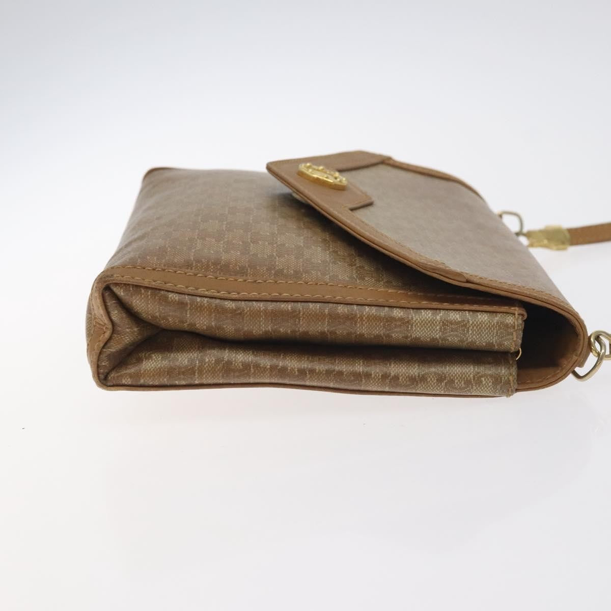 Celine Macadam Shoulder Bag Canvas, BROWN, CANVAS, Shoulder bag