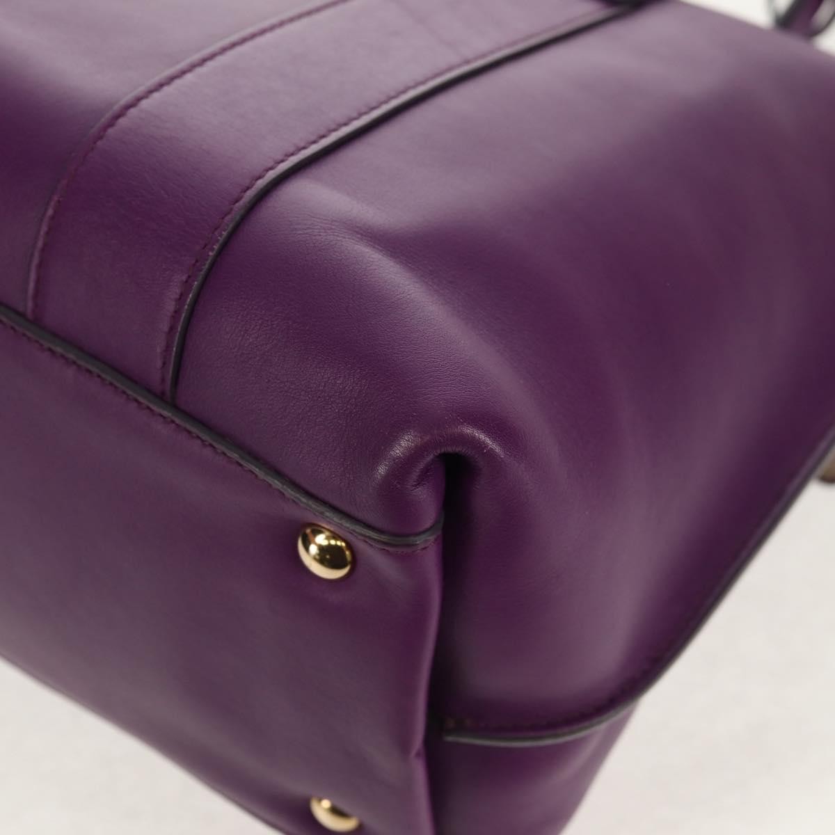 Salvatore Ferragamo Gancini Lock Flap Tote Leather, PURPLE, LEATHER, Handbag