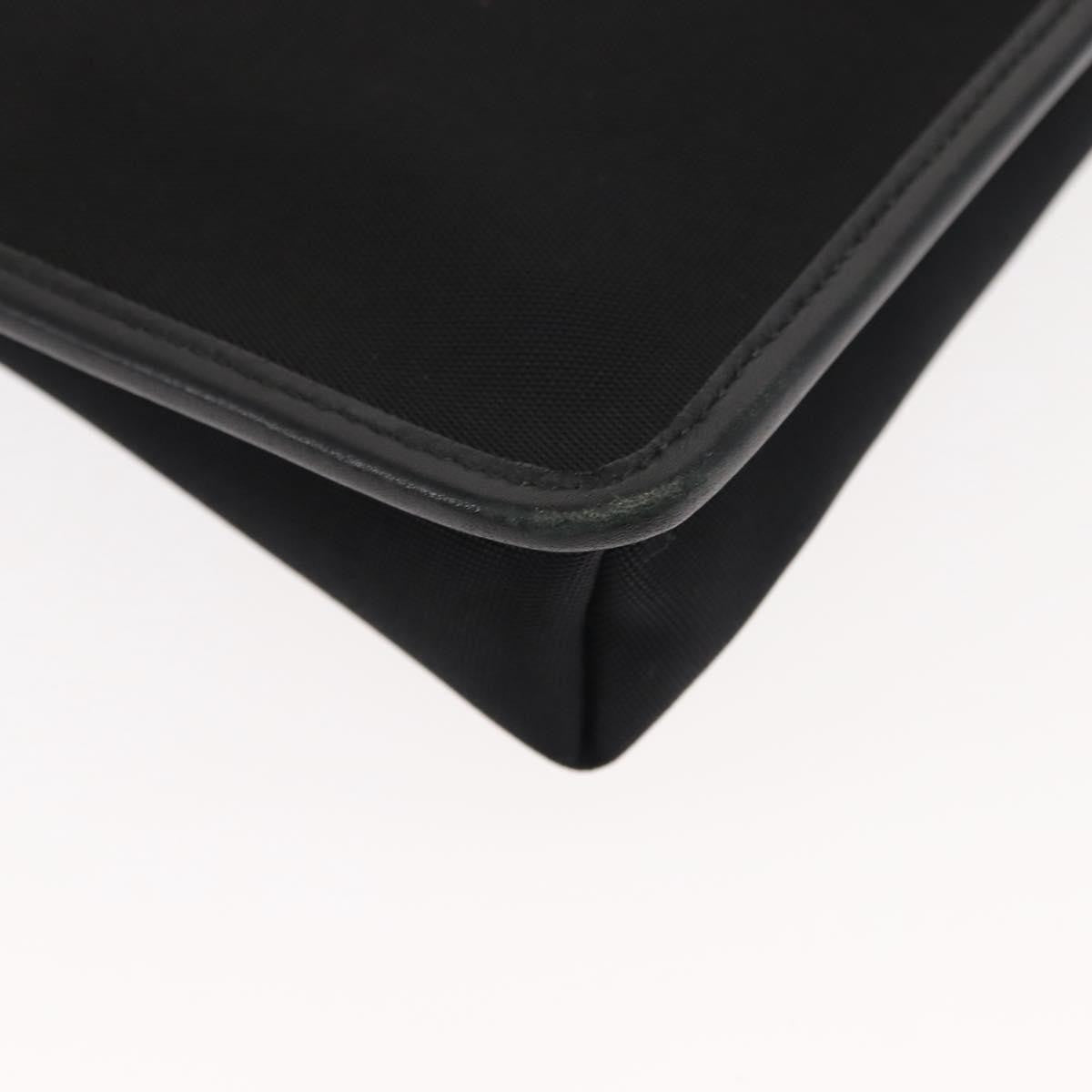 Gucci Vintage Flat Messenger Bag Nylon and Leather, Black, Nylon, Shoulder Bag