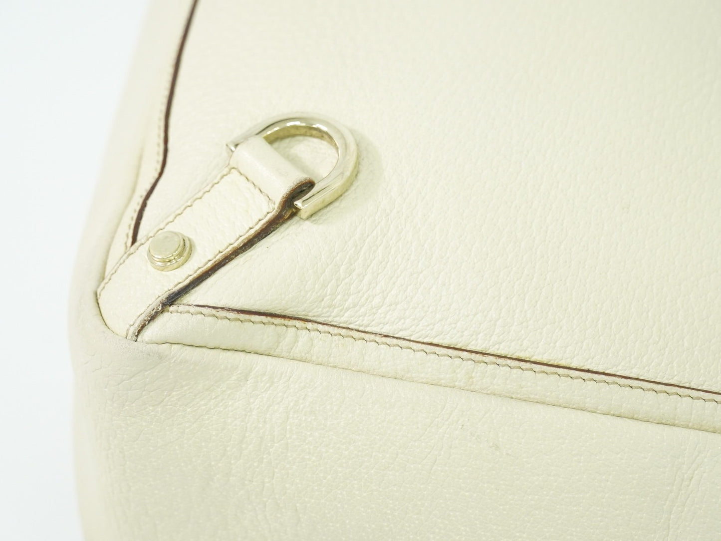 Gucci Abbey Leather with Gold hardware, ECRU, LEATHER, Tote bag