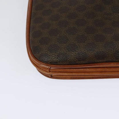 Celine Vintage Macadam Shoulder Bag Canvas and Leather, Brown, Canvas, Shoulder Bag