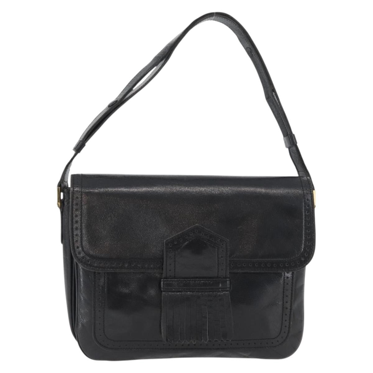 Saint Laurent Vintage Shoulder Bag Leather, BLACK, LEATHER, Shoulder bag