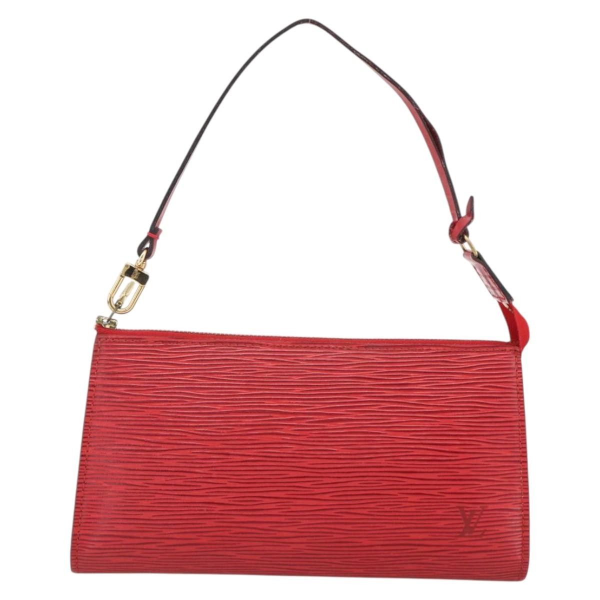 Louis Vuitton Pochette Accessoires Epi Leather, RED, LEATHER, Clutche & pouche