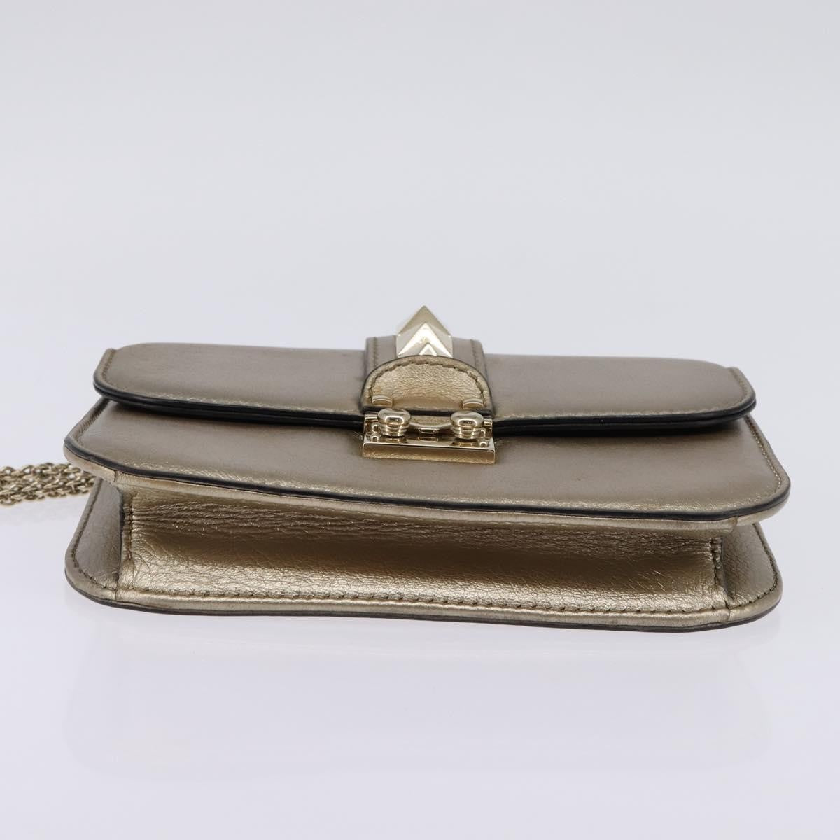 Valentino Garavani Glam Lock Shoulder Bag Leather, GOLD, LEATHER, Shoulder bag