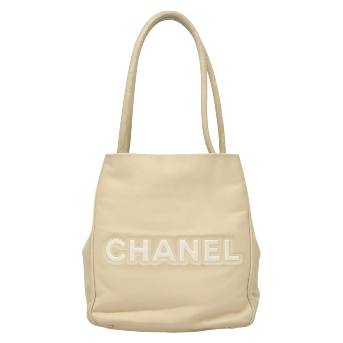 Chanel Camellia Tote Leather, BEIGE, LEATHER, Tote bag