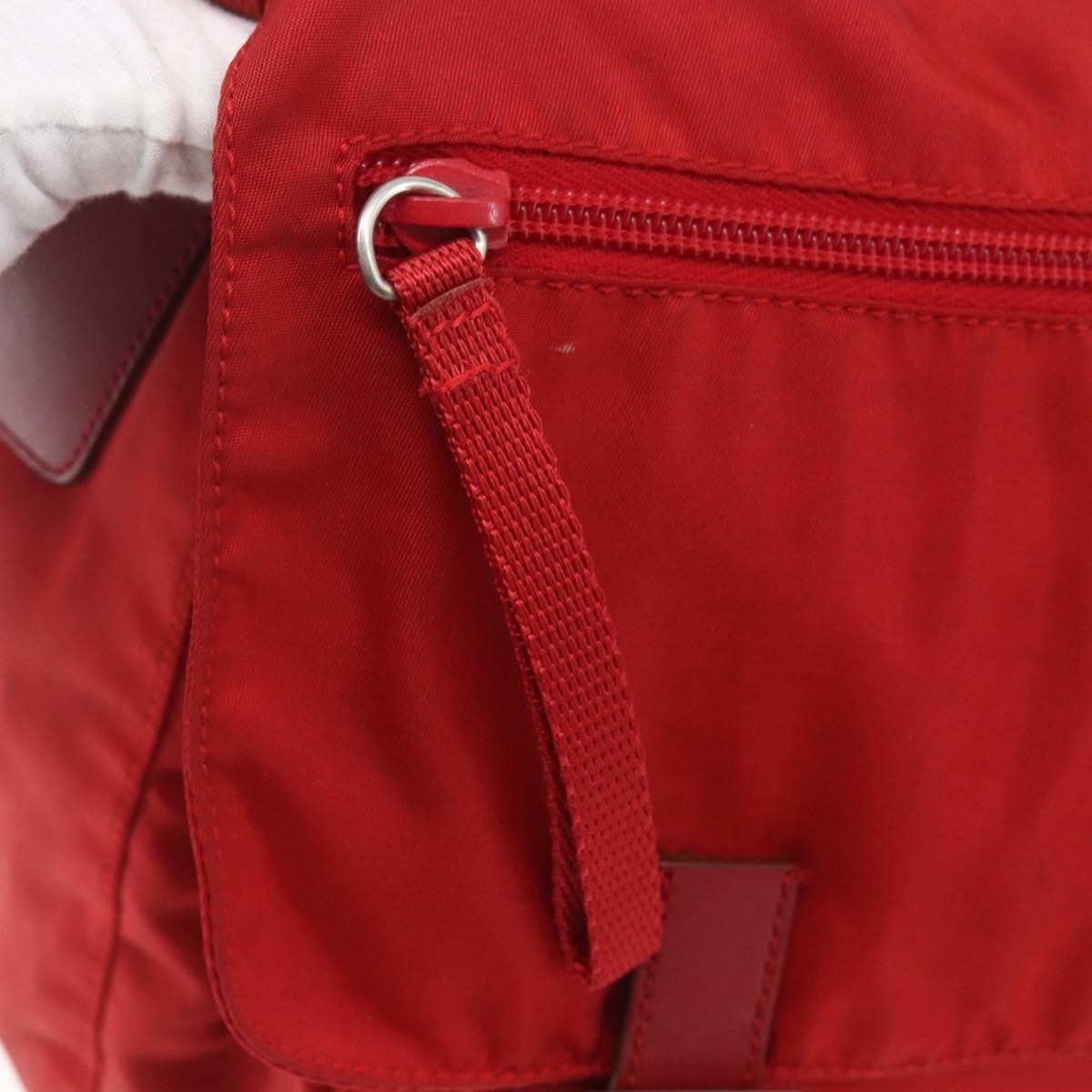 Prada Zip Buckle Messenger Bag Tessuto, Red, Nylon, Shoulder Bag
