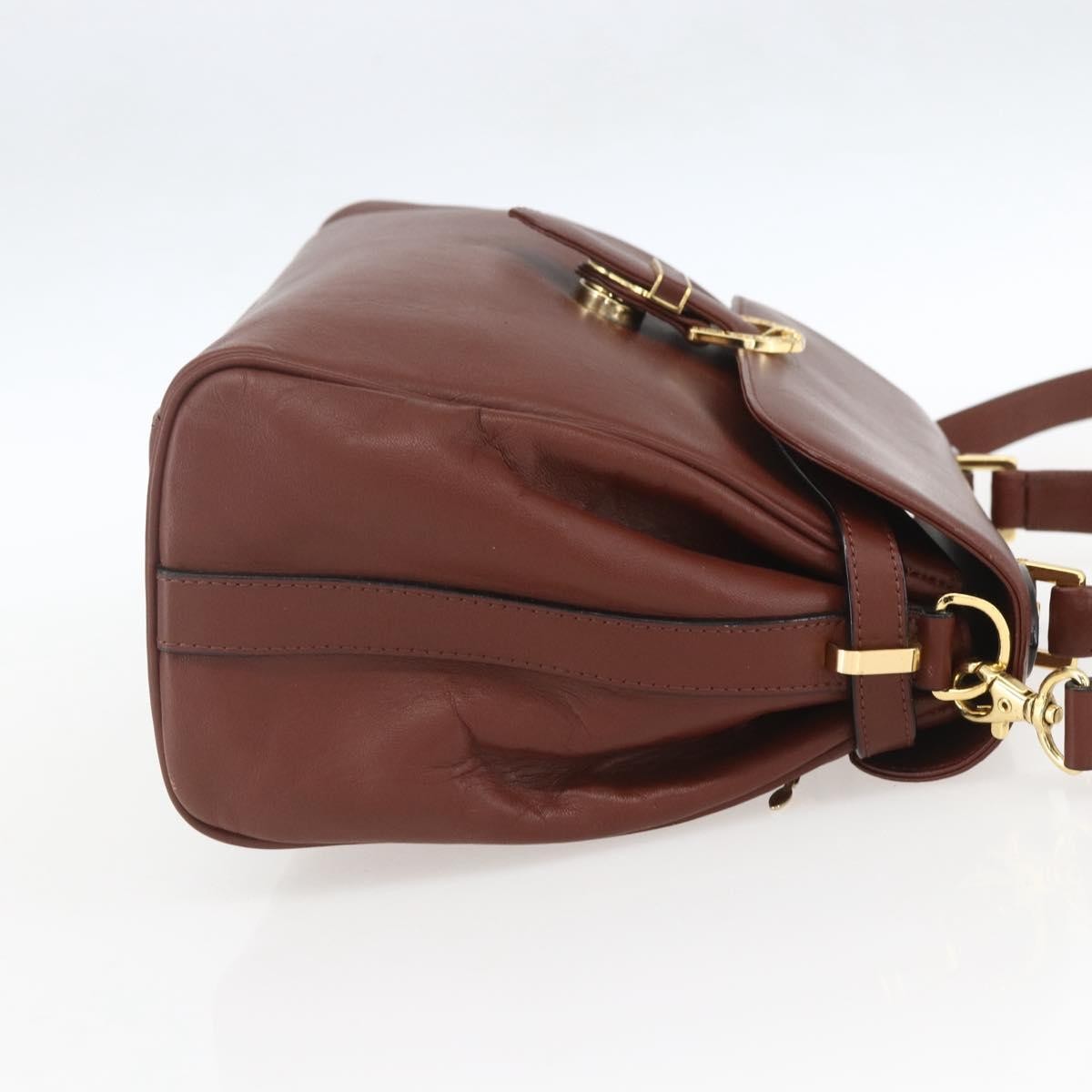 Valentino Garavani Vintage Handbag Leather, BROWN, LEATHER, Handbag