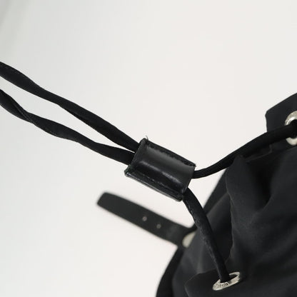 Prada Vela Double Front Pocket Backpack Tessuto with Saffiano Leather, BLACK, NYLON, Backpack