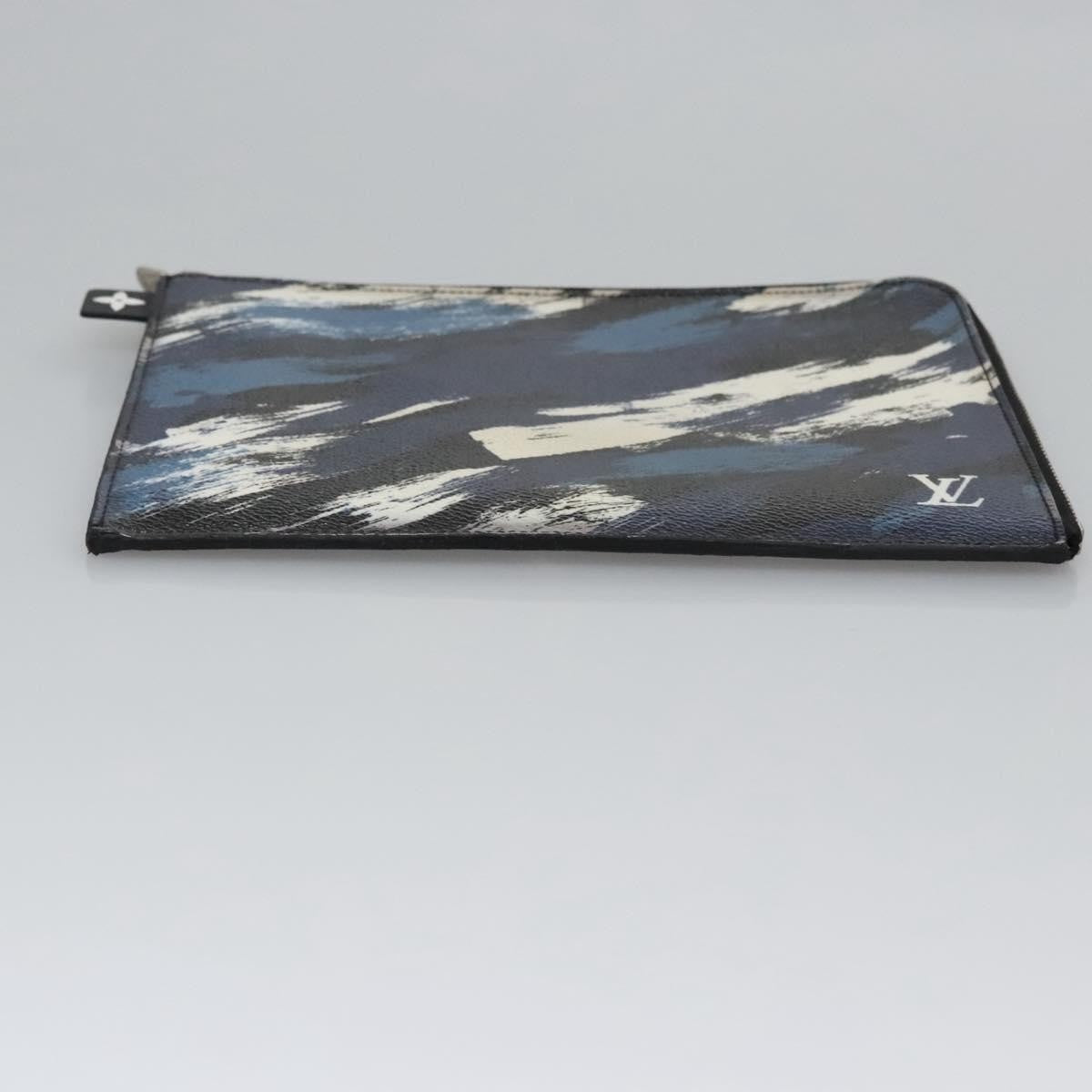 Louis Vuitton Pochette Jour Limited Edition Camouflage Printed Coated Canvas, BLUE, LEATHER, Clutche & pouche