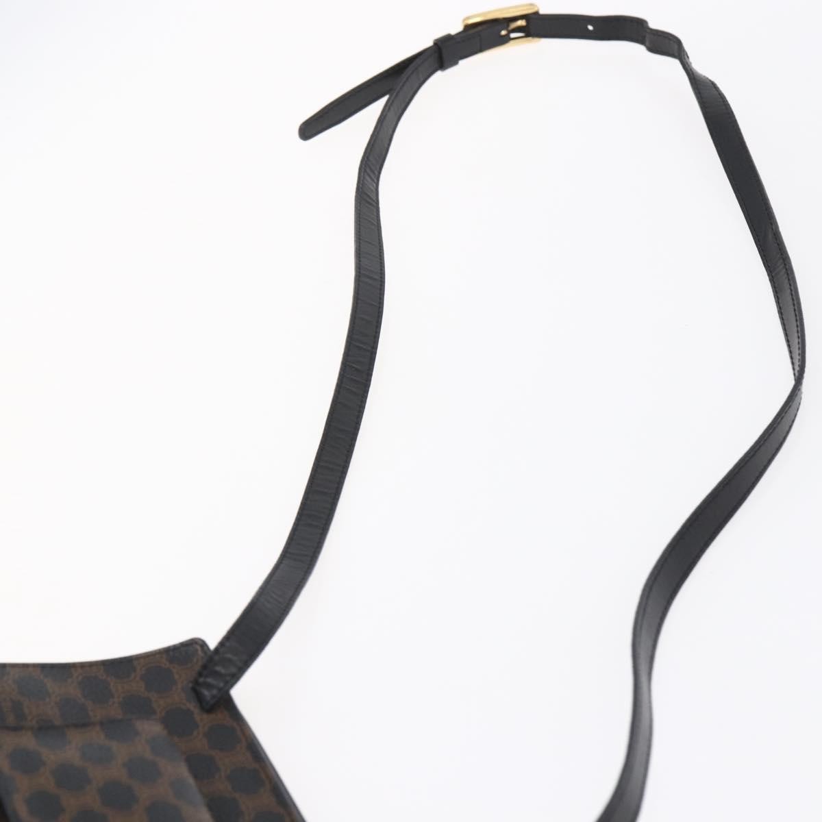 Celine Vintage Macadam Shoulder Bag Canvas, BLACK, CANVAS, Shoulder bag