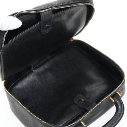 Chanel Vintage Timeless Zip Around Vanity Case Caviar, Black, Leather, Clutch