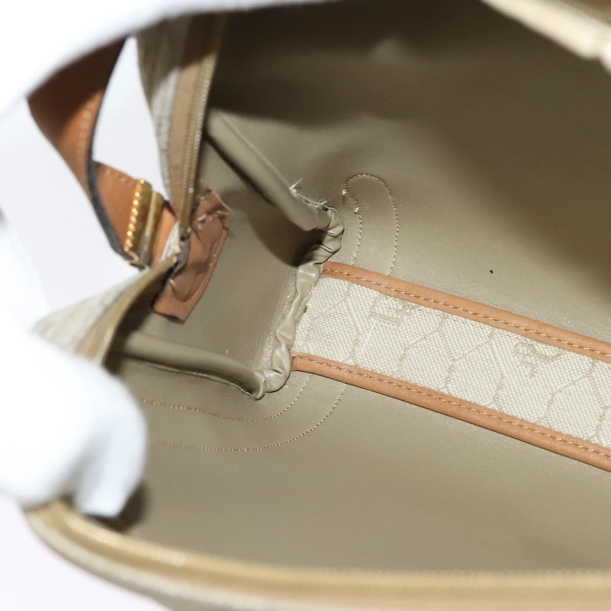 Christian Dior Vintage Honeycomb Shoulder Bag Canvas, BEIGE, CANVAS, Shoulder bag