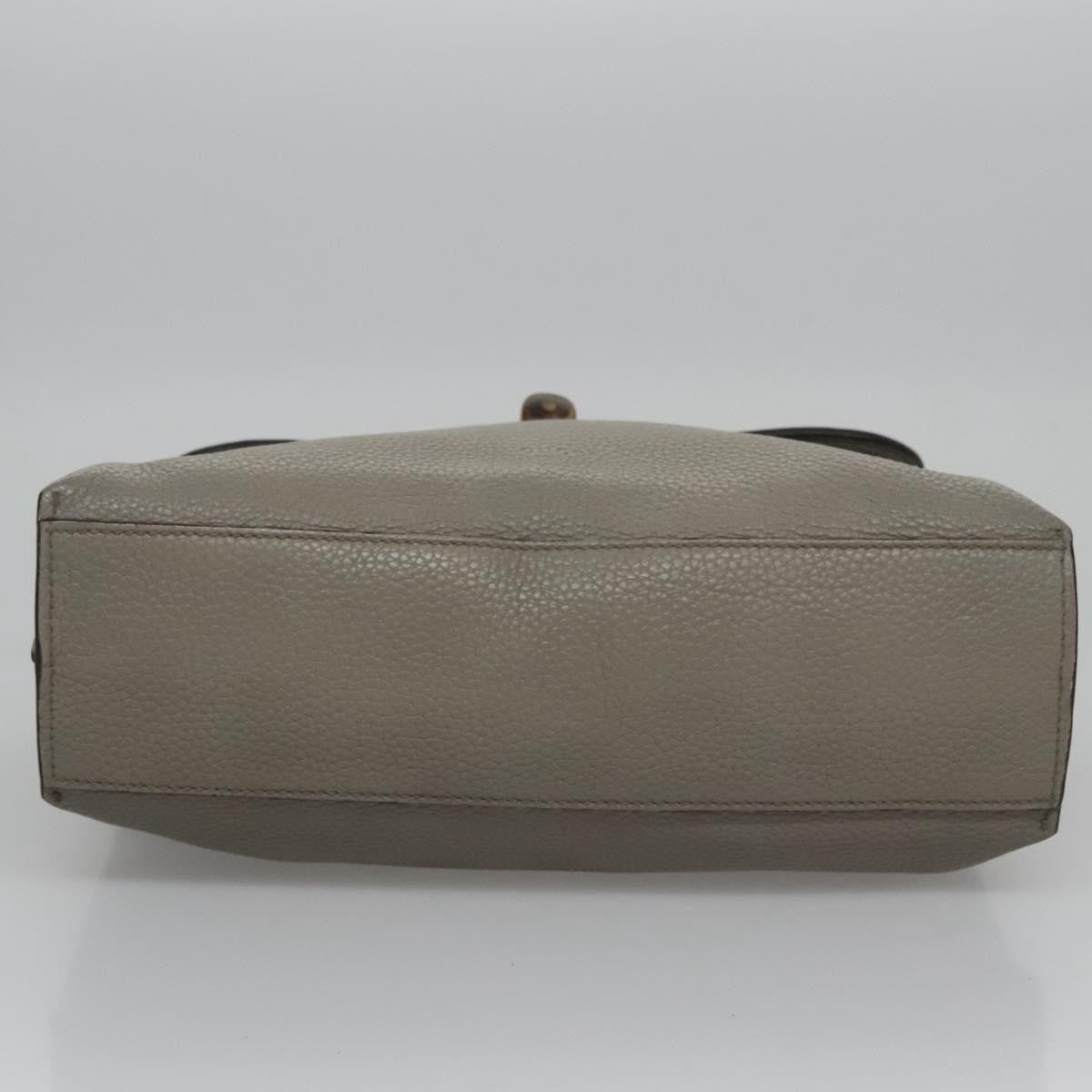 Gucci Bamboo Daily Top Handle Bag Leather, GRAY, LEATHER, Handbag