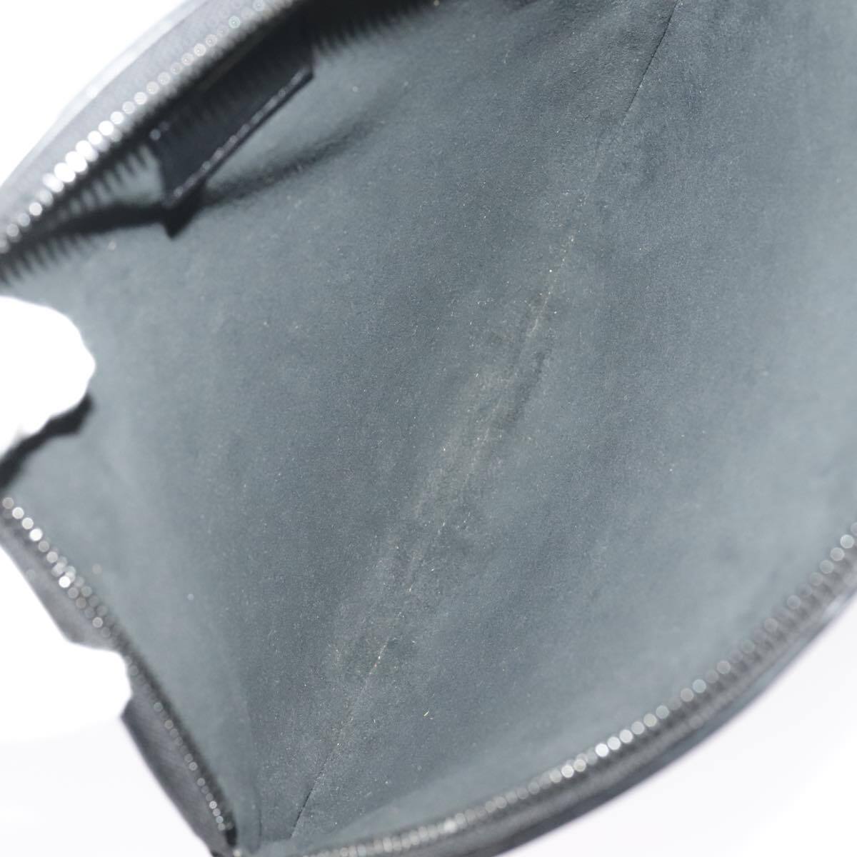 Louis Vuitton Disk pouch Leather, BLACK, LEATHER, Clutche & pouche