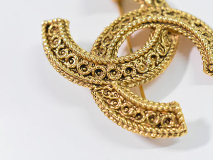 Chanel CC Brooch Metal, GOLD, GOLD_PLATED, Brooch