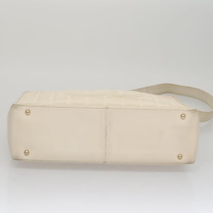 Chanel Chocolate Bar CC Shoulder Bag Quilted Leather, White, Leather, Shoulder Bag