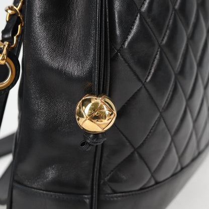 Chanel Vintage Shopping Tote Quilted Lambskin, BLACK, LEATHER, Tote bag