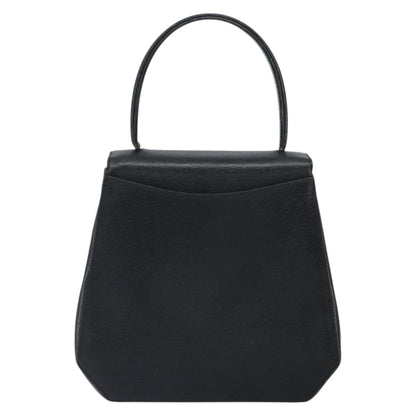 Celine Vintage Triomphe Flap Bag Leather, BLACK, LEATHER, Handbag