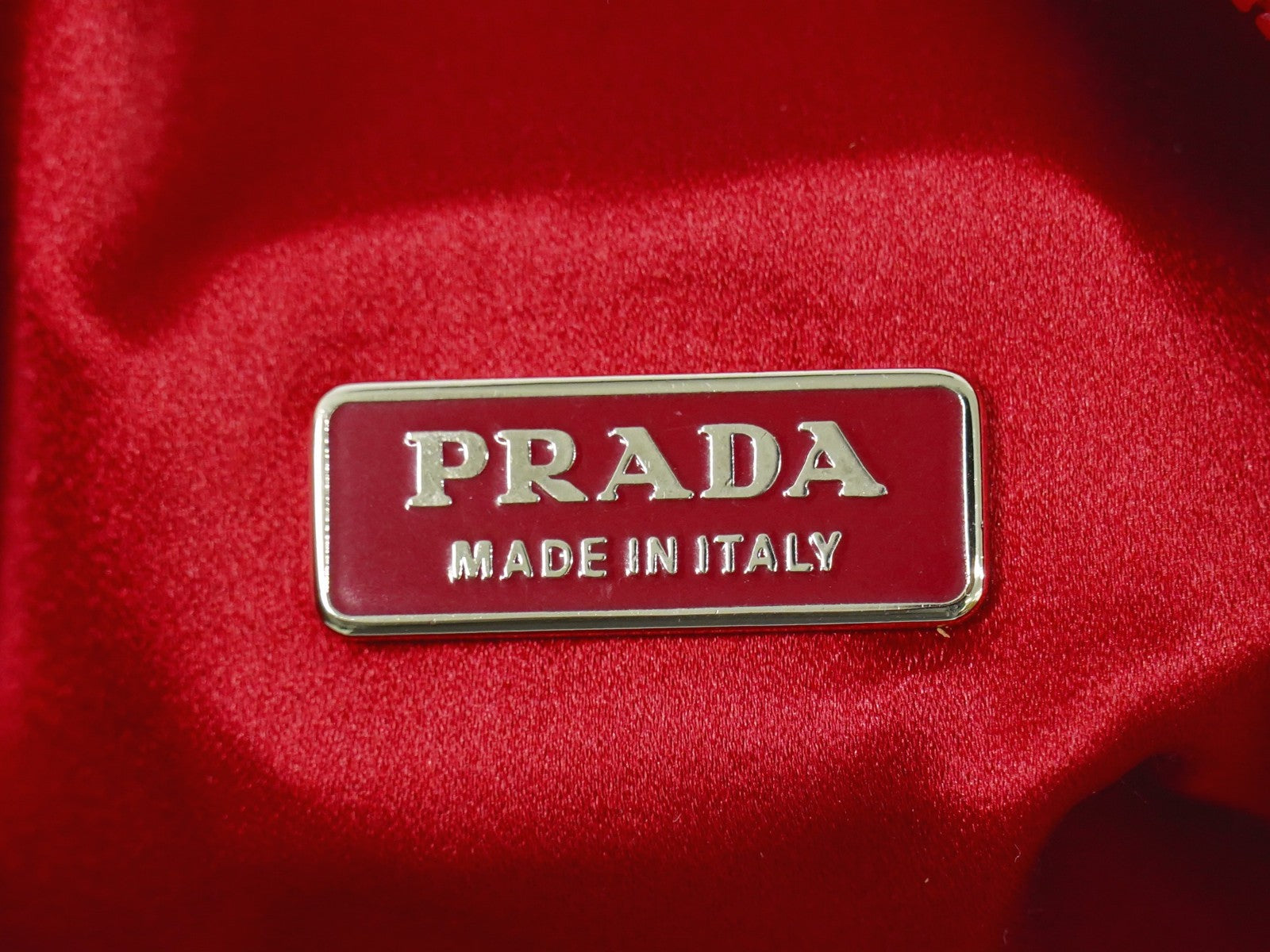 Prada Zip Around Toiletry Bag Silk, Red, Satin, Clutch