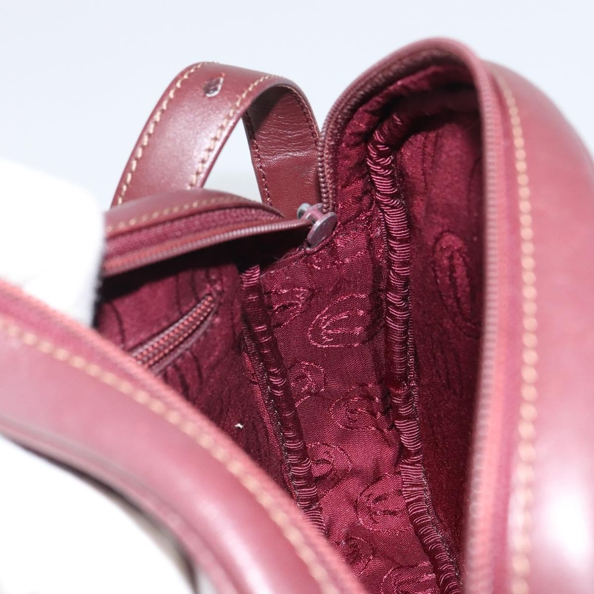 cartier Must de Cartier Shoulder Bag Leather, BURGUNDY, LEATHER, Shoulder bag