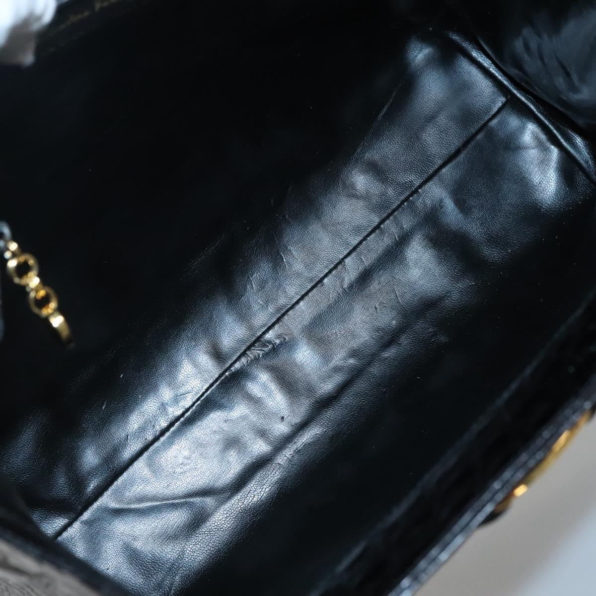 Salvatore Ferragamo Vintage Vara Bow Tote Lizard Embossed Leather, BLACK, LEATHER, Tote bag