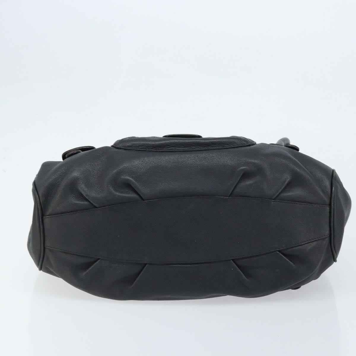 Salvatore Ferragamo Gancini handbag Leather, BLACK, LEATHER, Handbag