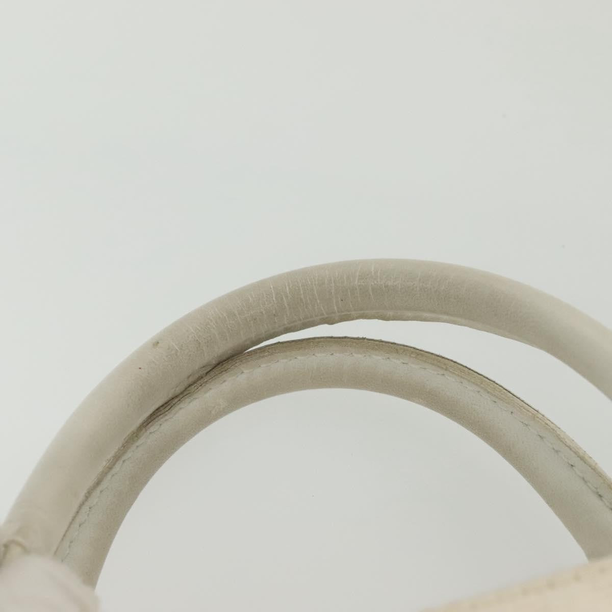 Christian Dior Cannage Handbag Canvas, WHITE, CANVAS, Handbag