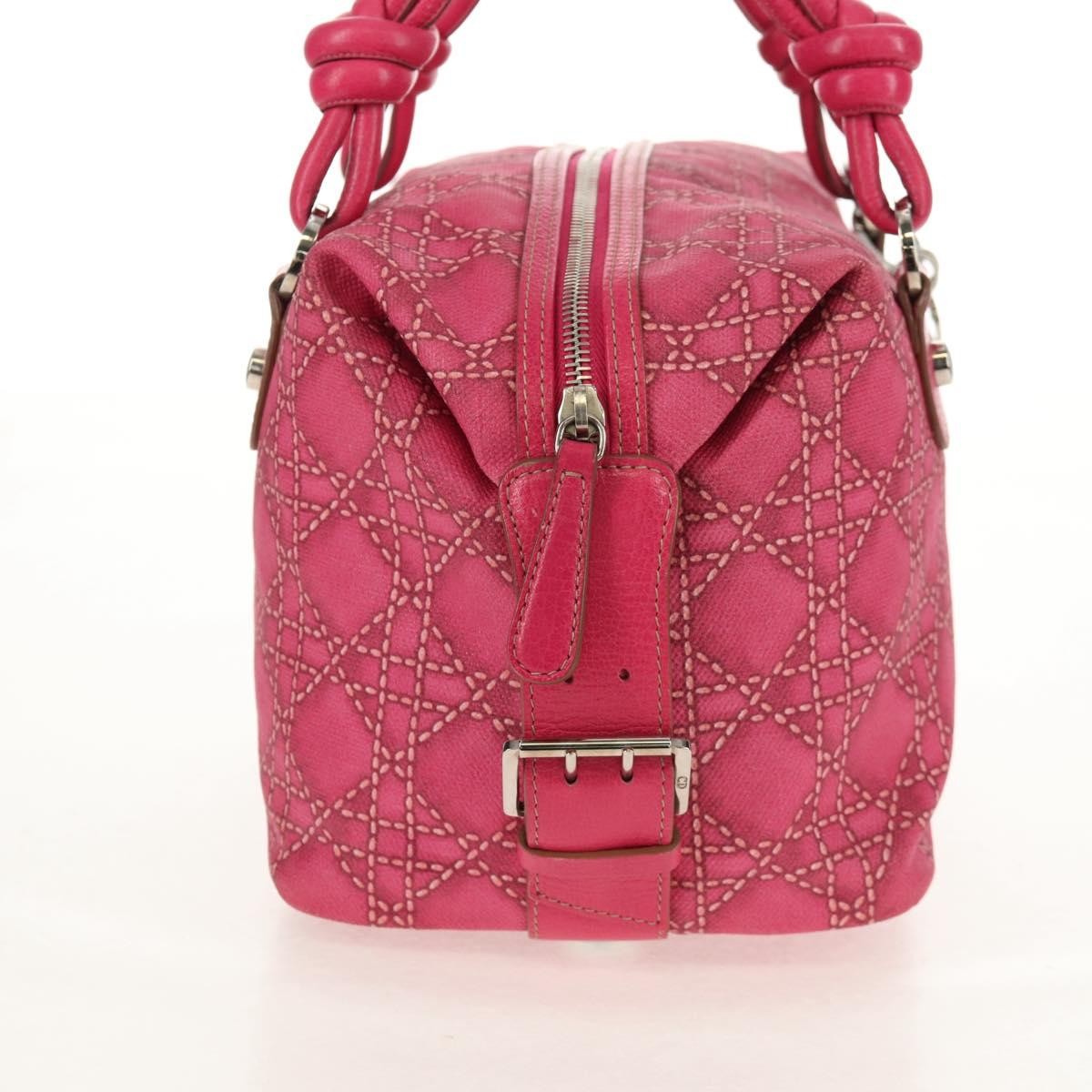 Christian Dior Cannage Handbag Canvas, PINK, CANVAS, Handbag