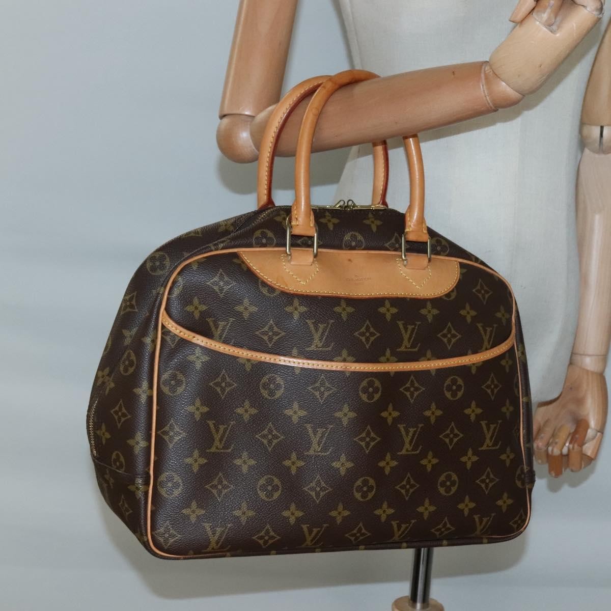 Louis Vuitton Deauville Handbag Monogram Canvas, BROWN, CANVAS, Handbag