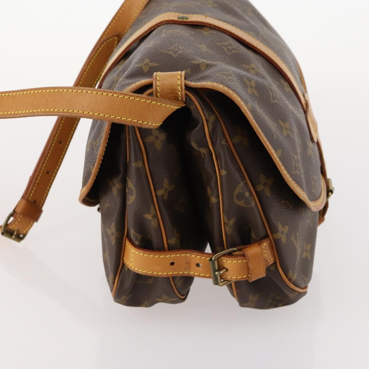 Louis Vuitton Saumur Handbag Monogram Canvas, Brown, Canvas, Shoulder Bag