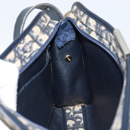 Christian Dior Vintage Trotter Shoulder Bag Canvas, NAVY, CANVAS, Shoulder bag