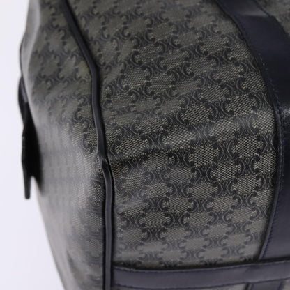 Celine Vintage Boston Bag Macadam Coated Canvas, NAVY, CANVAS, Handbag