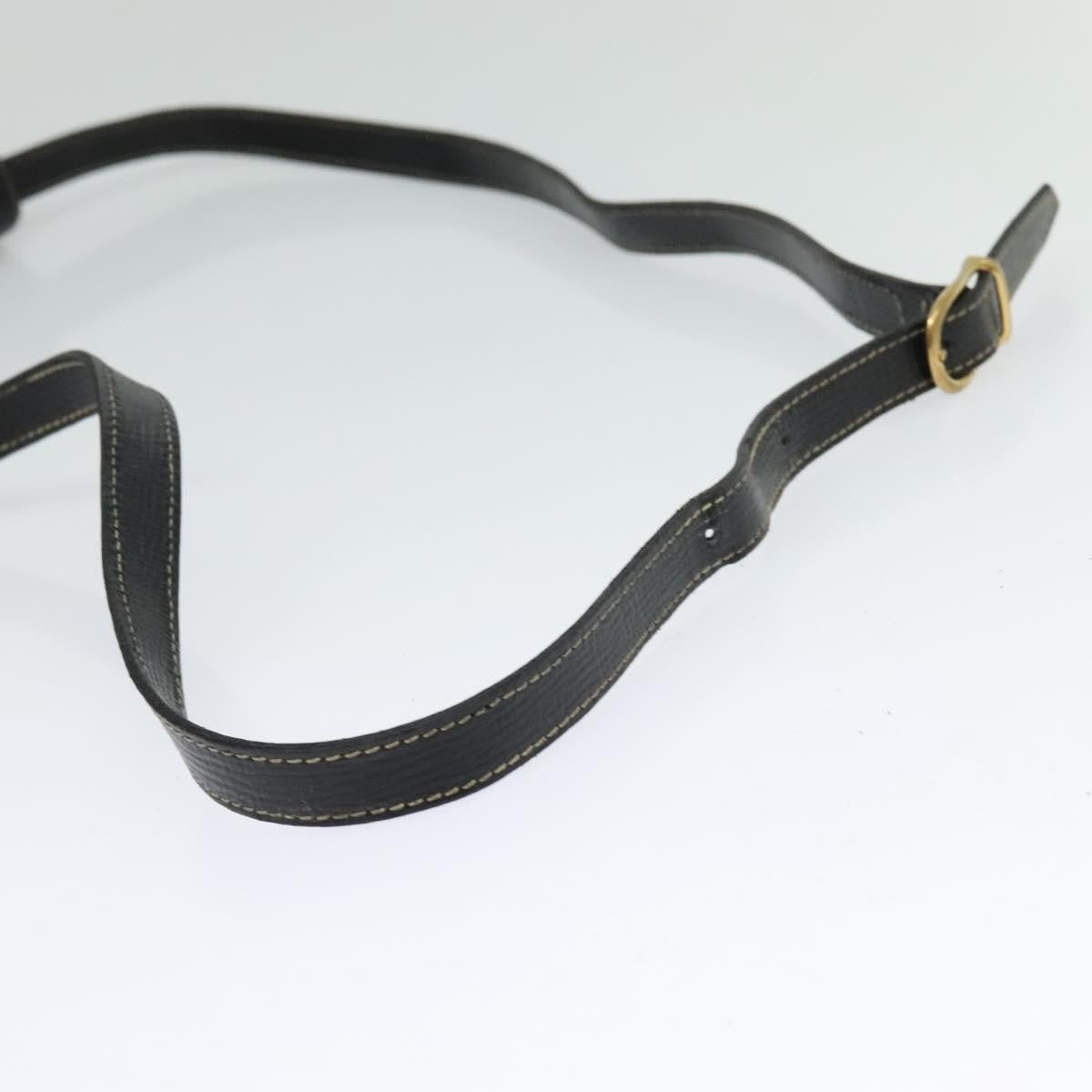 Celine Vintage Circle Logo Crossbody Bag Leather, BLACK, LEATHER, Crossbody bag