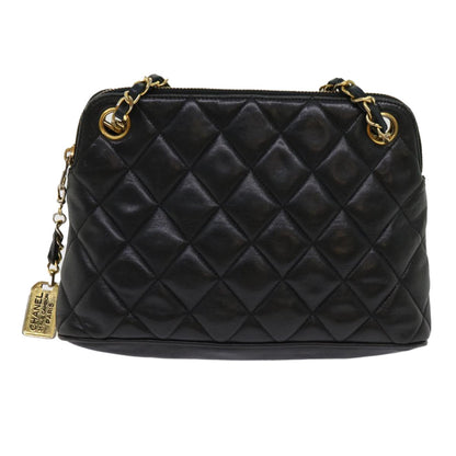 Chanel Chain Shoulder Bag Matelasse, BLACK, LEATHER, Shoulder bag