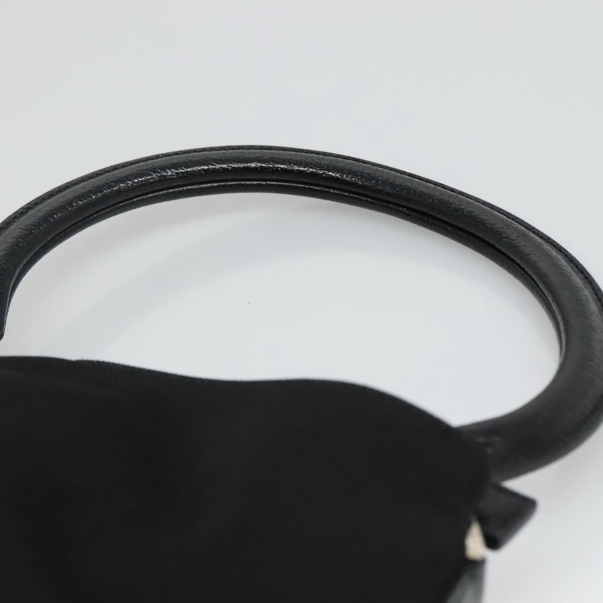 Salvatore Ferragamo Gancini handbag Canvas, BLACK, CANVAS, Handbag