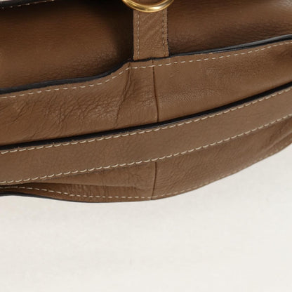 Chloe Marcie Saddle Bag Leather, BEIGE, LEATHER, Shoulder bag