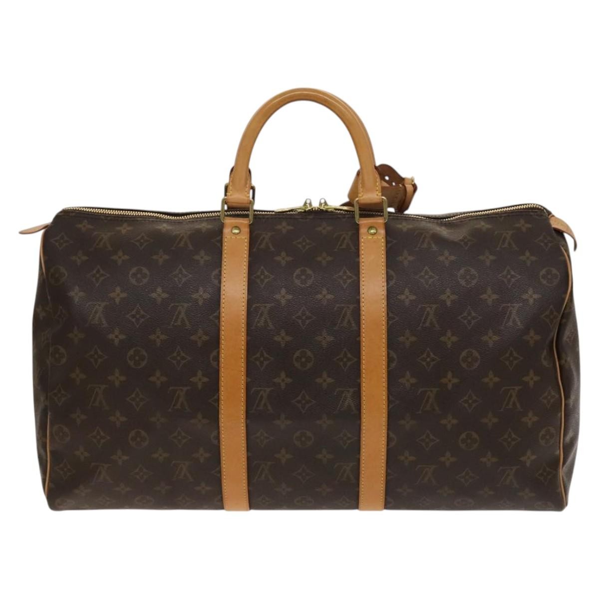 Louis Vuitton Keepall Bag Monogram Canvas, BROWN, CANVAS, Travel bag