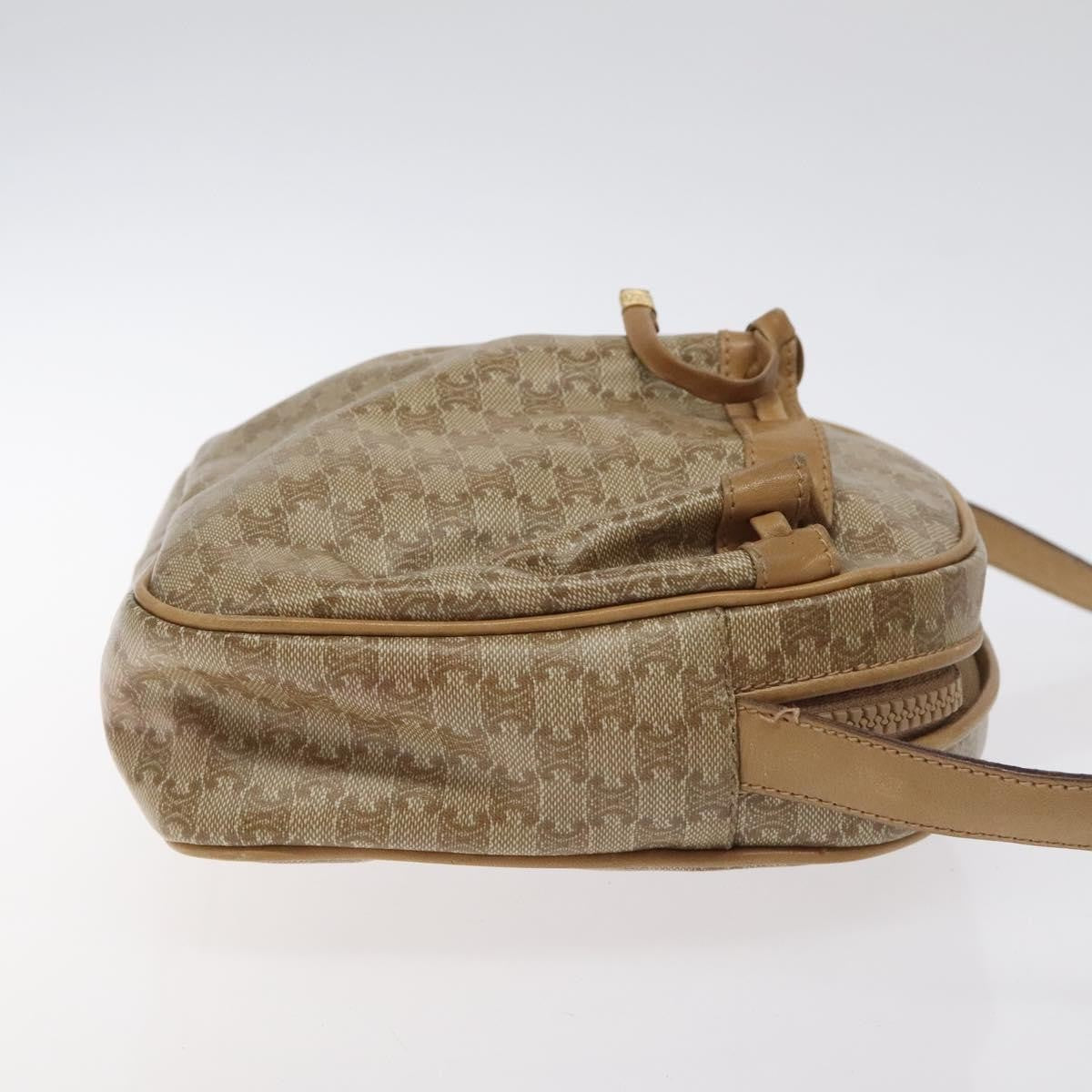 Celine Vintage Macadam Shoulder Bag Macadam Canva  Vinyl, BEIGE, PVC, Shoulder bag