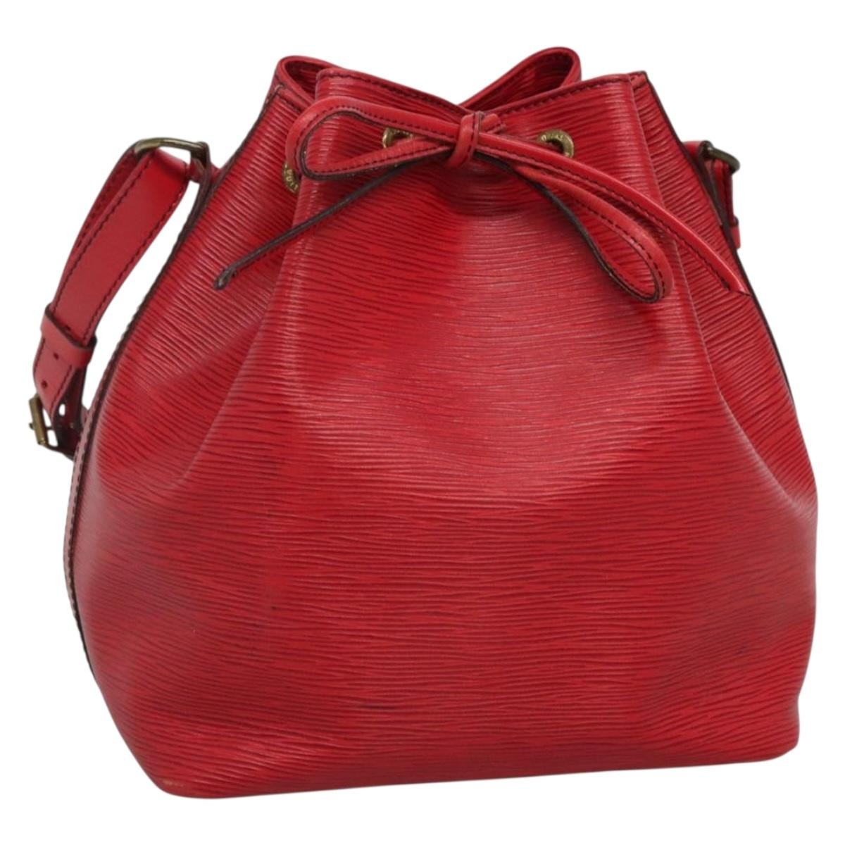Louis Vuitton Bicolor Petit Noe Handbag Epi Leather, RED, LEATHER, Shoulder bag